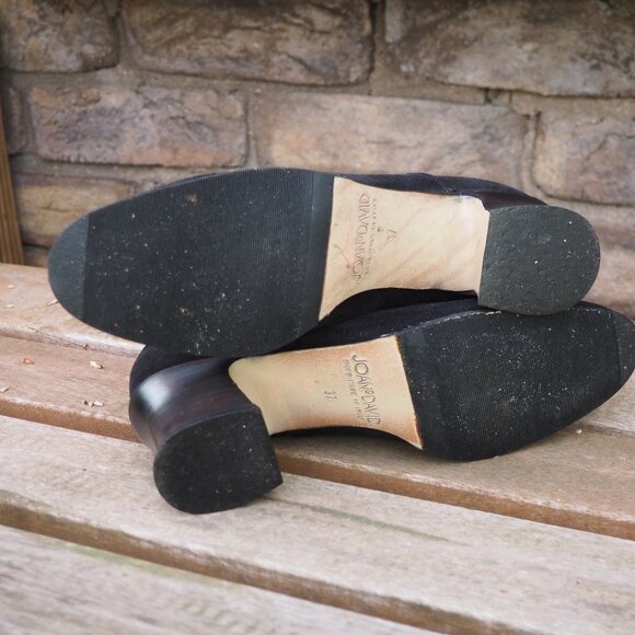 Joan & David VTG Joan Helpern Signature black suede T strap pumps US 6.5-7 EU 37 - Picture 10 of 12